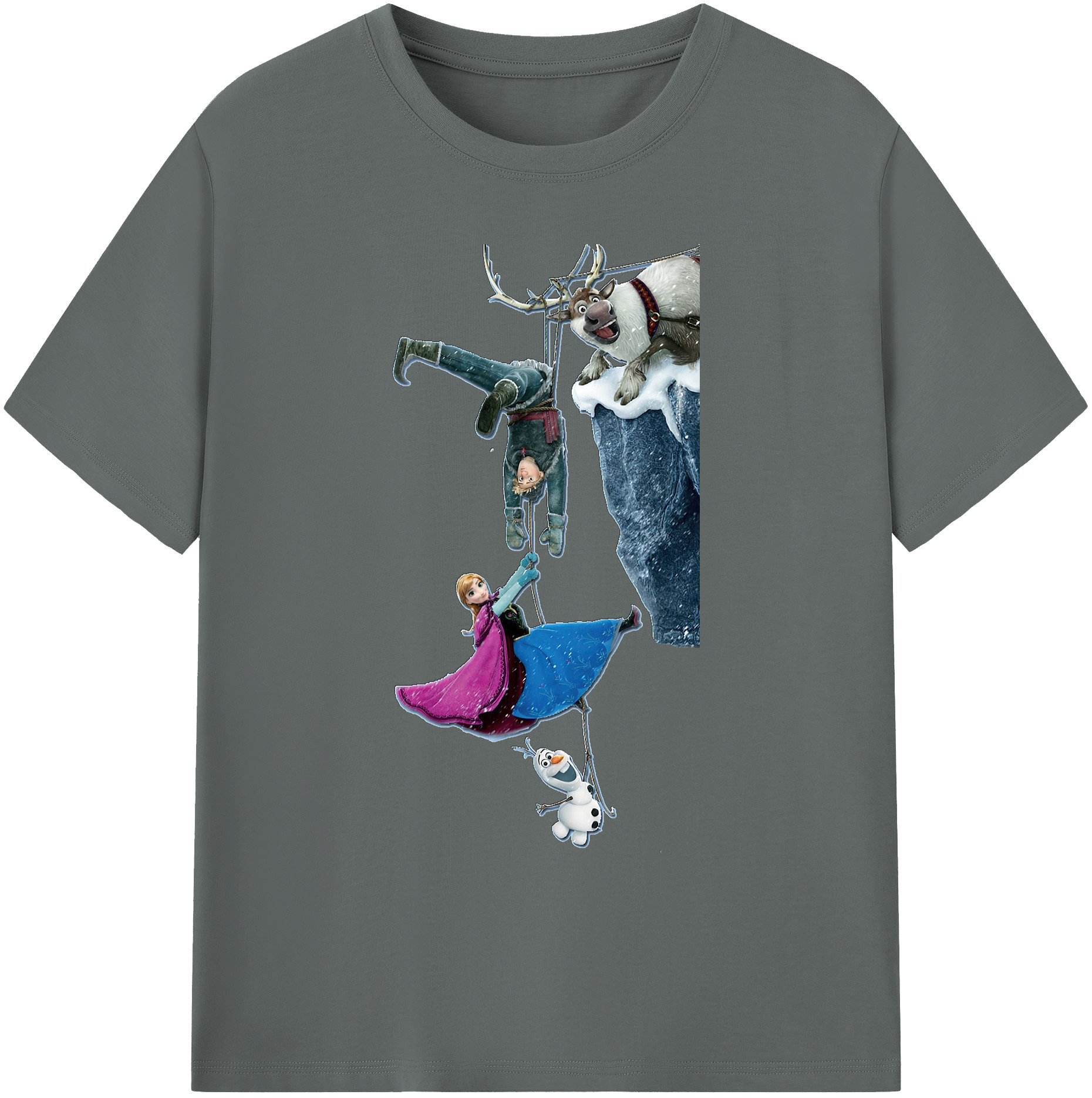 （画像用） アナと雪の女王 アンナ エルサ Frozen Anna Elsa 綿100％ メンズ半袖Tシャツ｜肌触りやわらか＆通気性
